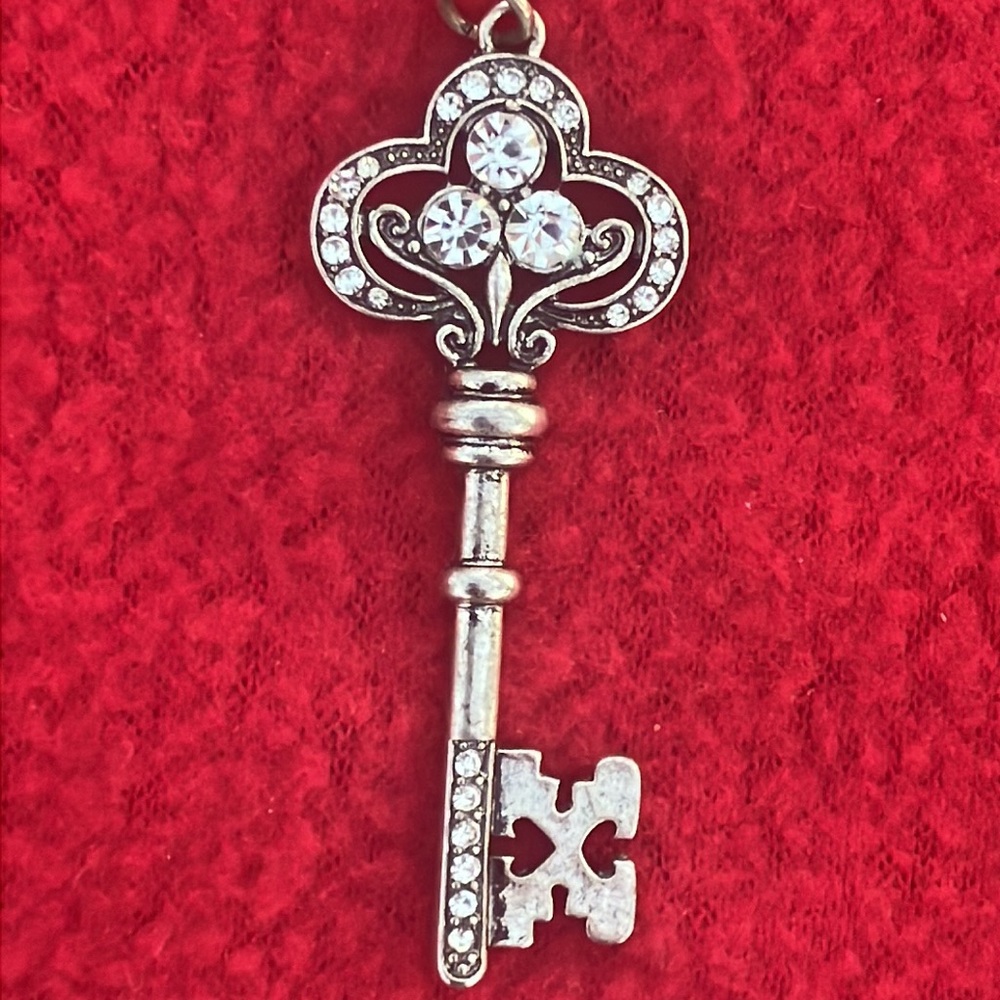 Silver tone Skeleton Key Pendant - Picture 2 of 9